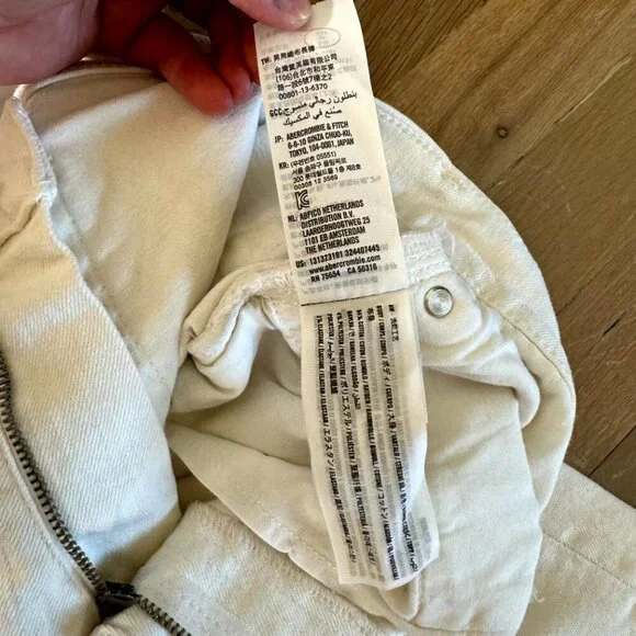 Abercrombie Skinny White Distressed Jeans Felix Stretch 32x34 - Picture 6 of 11